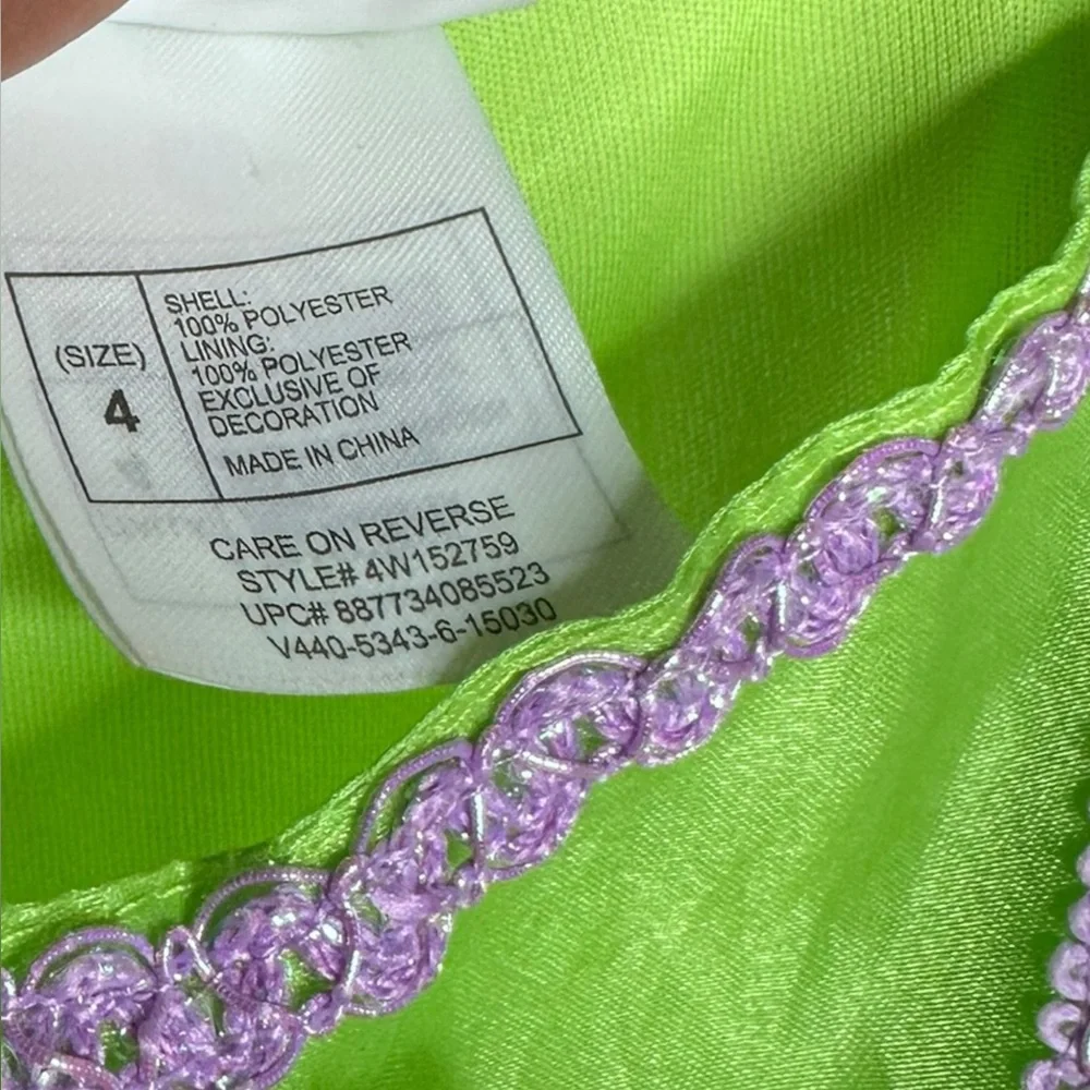 Disney Lime Green and Purple Fairy Costume Dress Tinkerbell - Picture 3 of 5